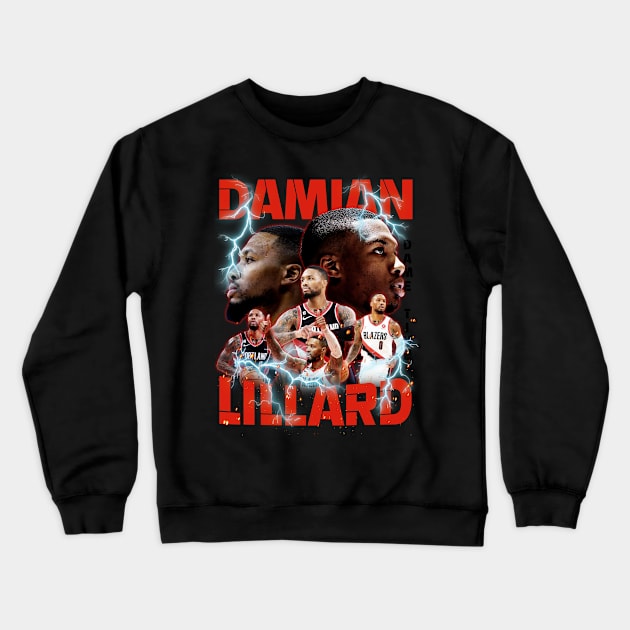 RETRO VINTAGE DAMIAN LILLARD TRAILBLAZERS BOOTLEG Crewneck Sweatshirt by Archer Expressionism Style